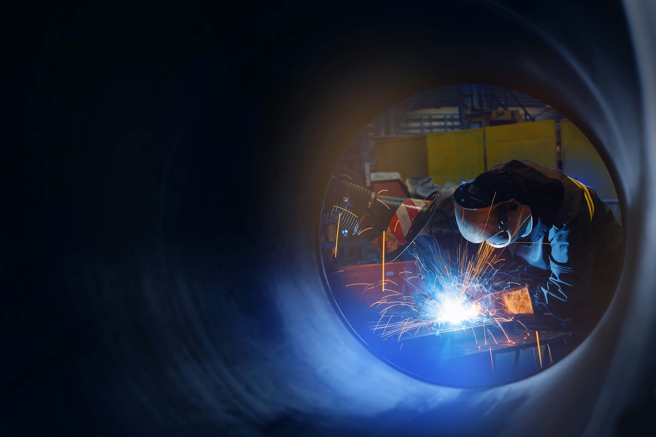 Background image of steel working welding